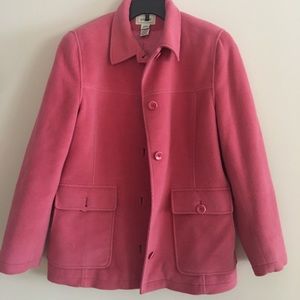 LL bean pink fleece coat